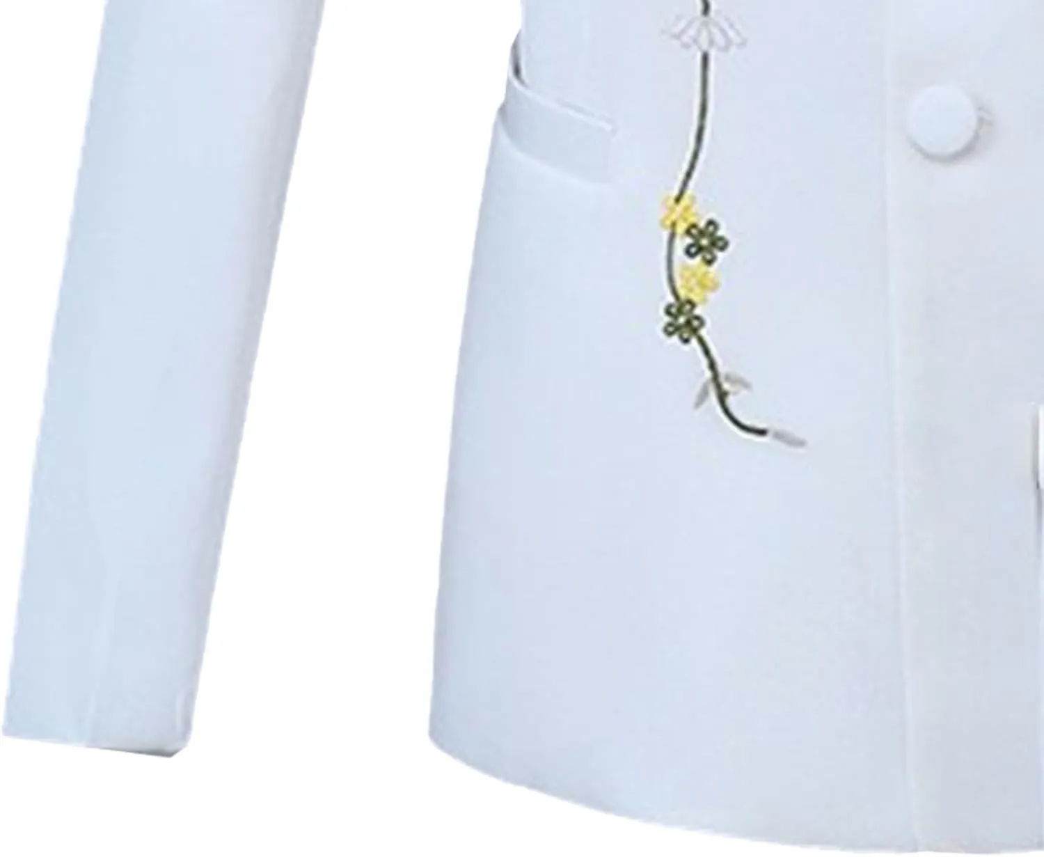 Men's Stand Collar Mandarin Suit Set Slim Fit 2 Piece Comfort Dress Suits Embroidered Front Button Blazer Pants Sets