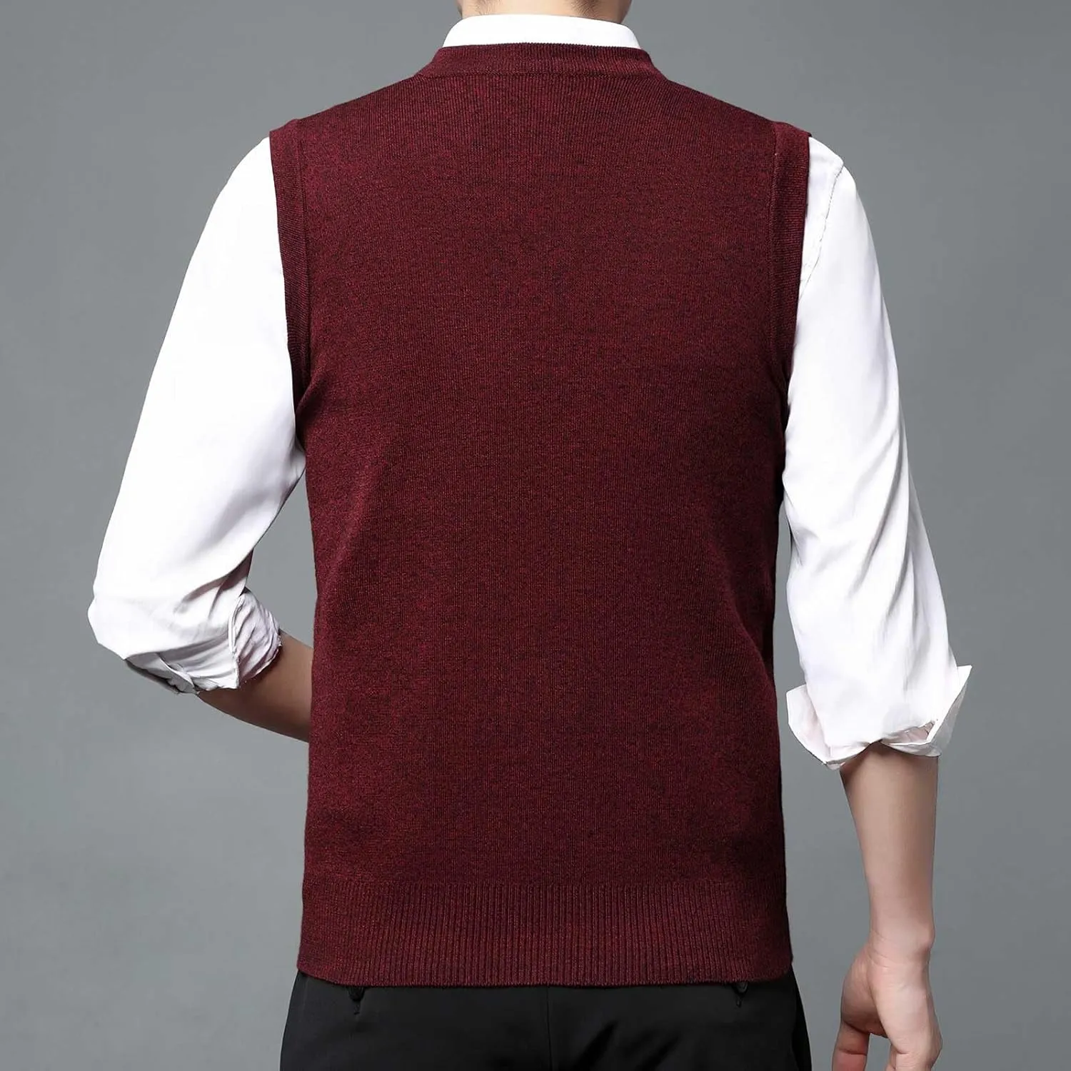 Men's Sweater Vests Argyle Plaid Graphic Print Knitted Pullover Sweater V Neck Sleeveless Comfort Soft Jumper Tops