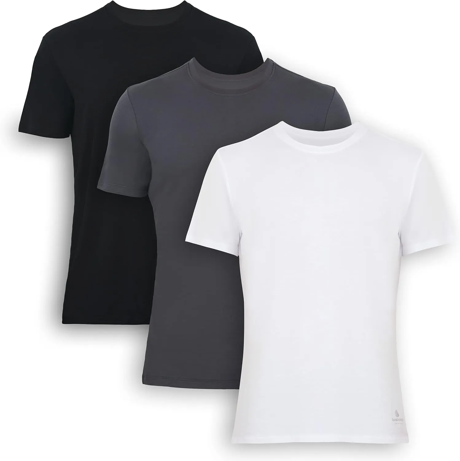 Men's T-Shirts Rayon Made from Bamboo - Modern Fit, Moisture Wicking Undershirt - Crewneck/V-Neck Tees, 3-Pack