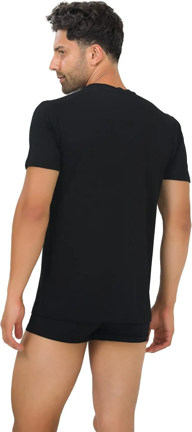 Men's T-Shirts Rayon Made from Bamboo - Modern Fit, Moisture Wicking Undershirt - Crewneck/V-Neck Tees, 3-Pack