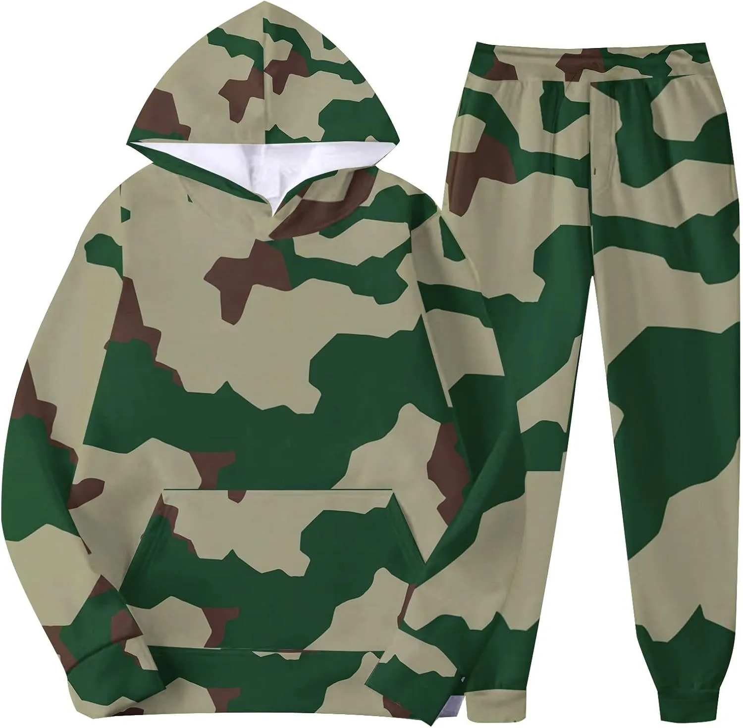 Men's Track Suits 2 Piece Set Active Print Sweatshirt and Sweatpants Suit Men's Casual Tracksuit Athletic Sweatsuits
