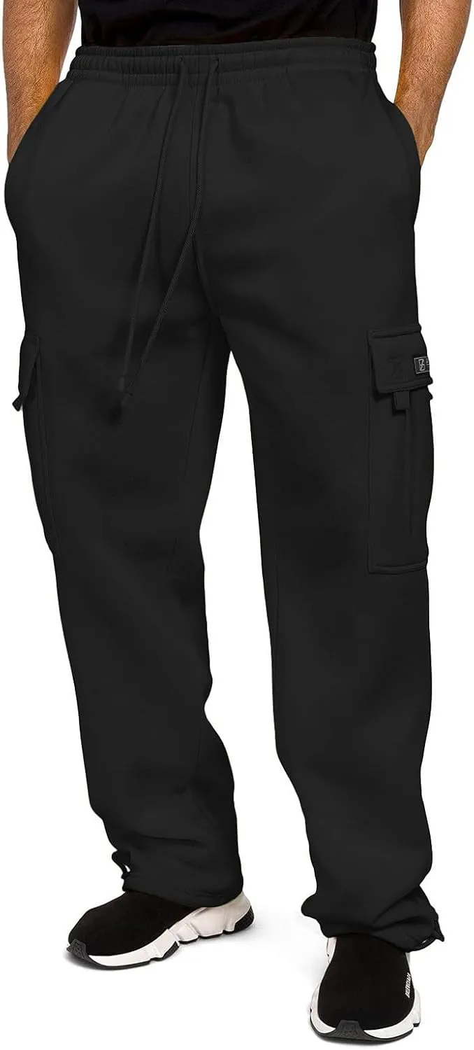 Mens Tracksuit Pant Casual Plus Size Jogger Running Workout Sweatpant with Pockets Elastic Chinos Pant