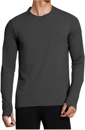 Men's UPF 50  Long Sleeve Hoodie Sun Protection Shirts Round Neck Splicing Comfort Hiking Shirt Jacket 2025