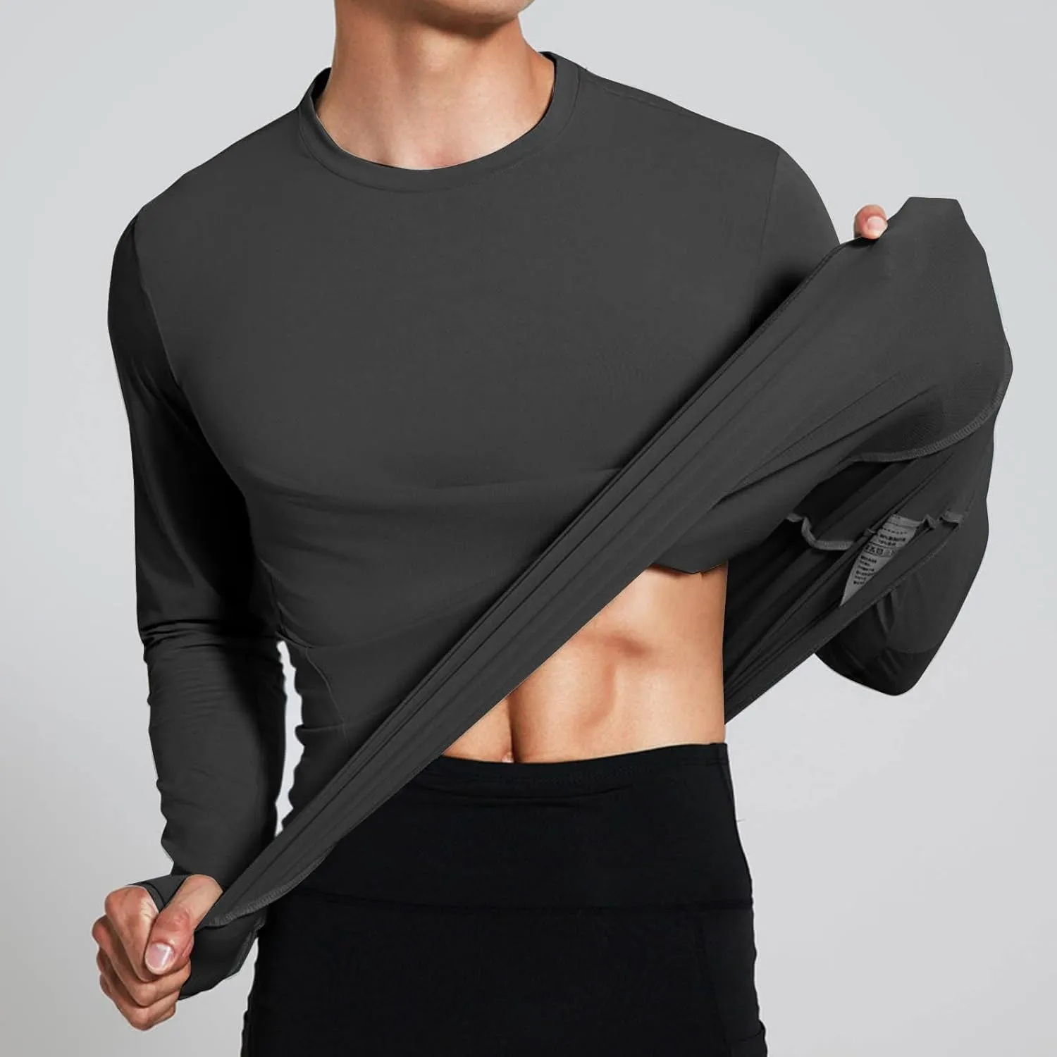 Men's UPF 50  Long Sleeve Hoodie Sun Protection Shirts Round Neck Splicing Comfort Hiking Shirt Jacket 2025