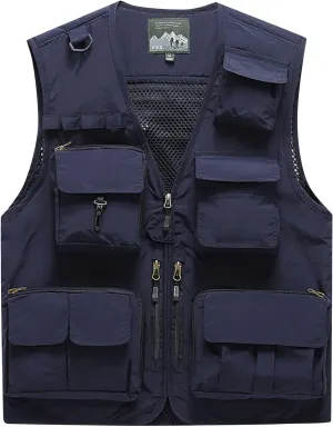 Men's Vests Lightweight Fashion Casual Solid Outdoor Quick-Drying Vest Jacket Tops Slim Fit, M-7XL