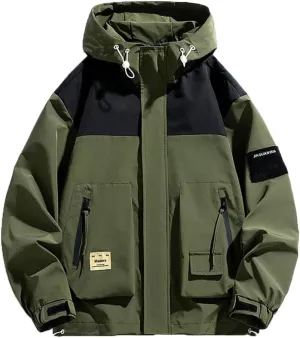 Men's Waterproof Jacket Hoodies Coat Streetwear Outdoor Travel Climbing Outerwear Anti-Wind Jacket