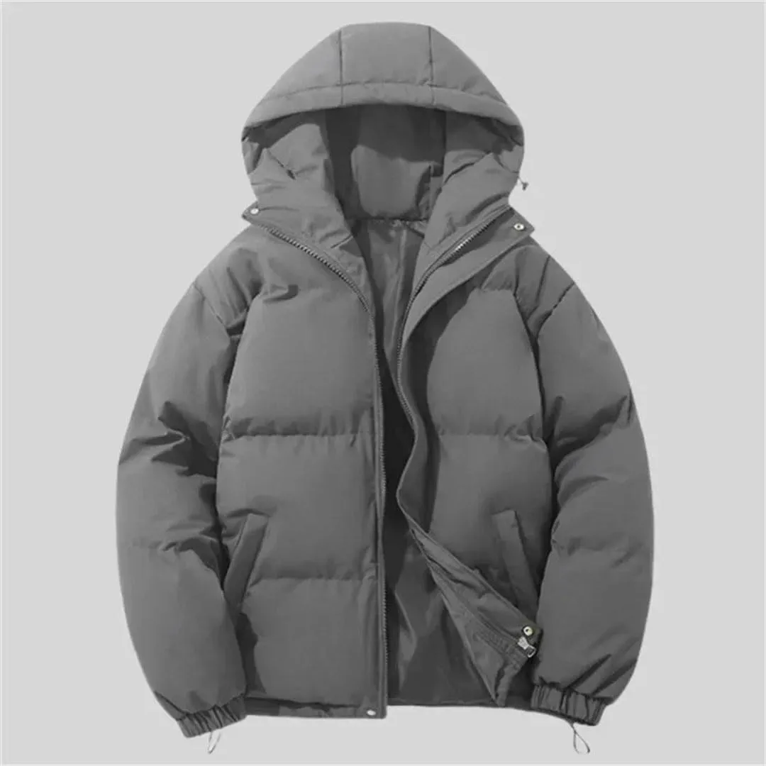 Men's Winter Fleece Parkas Hooded Zipper Jackets Thick Warm Casual Jackets Coats