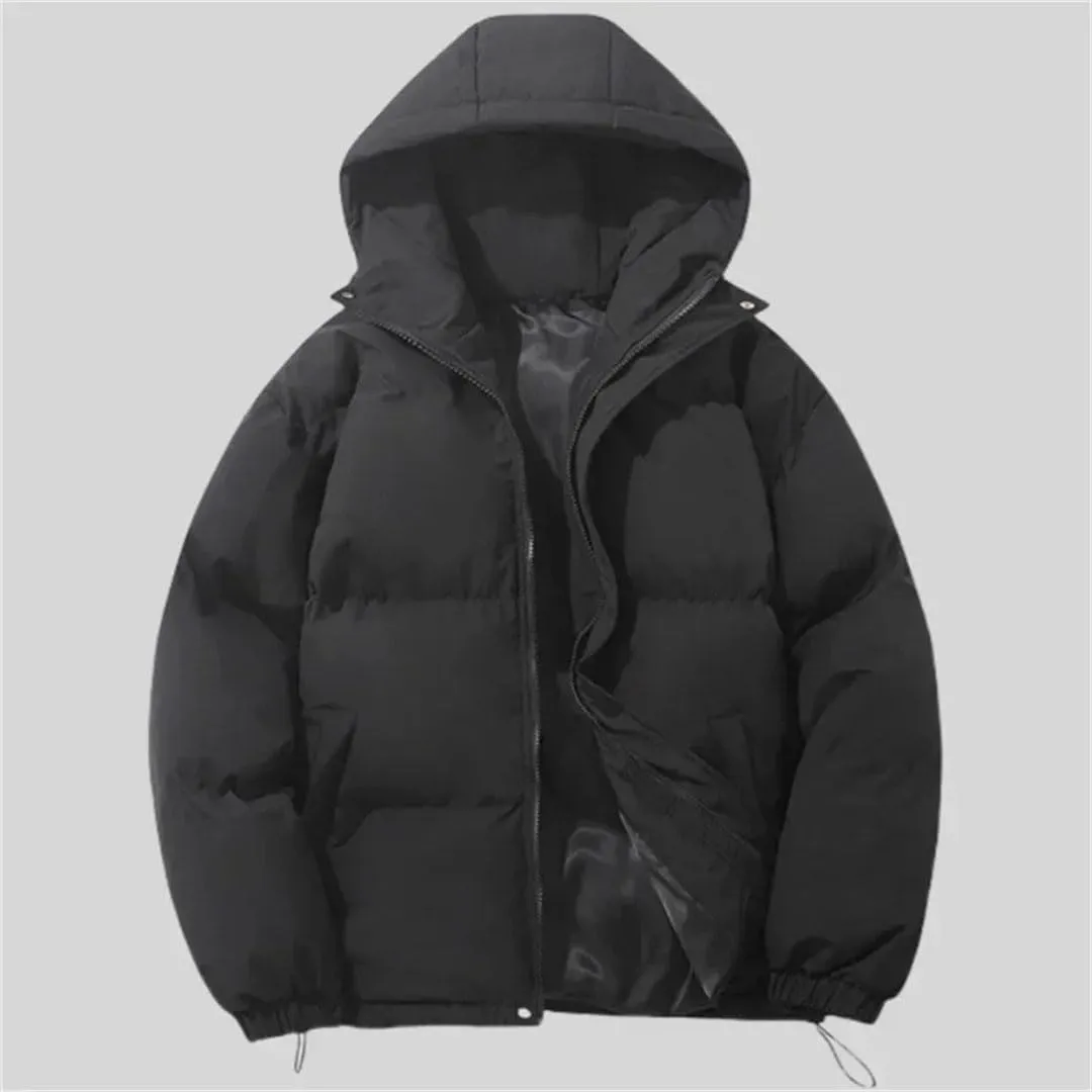 Men's Winter Fleece Parkas Hooded Zipper Jackets Thick Warm Casual Jackets Coats