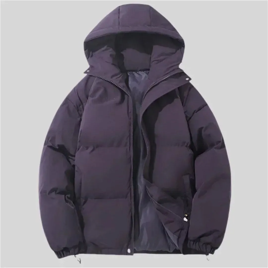 Men's Winter Fleece Parkas Hooded Zipper Jackets Thick Warm Casual Jackets Coats