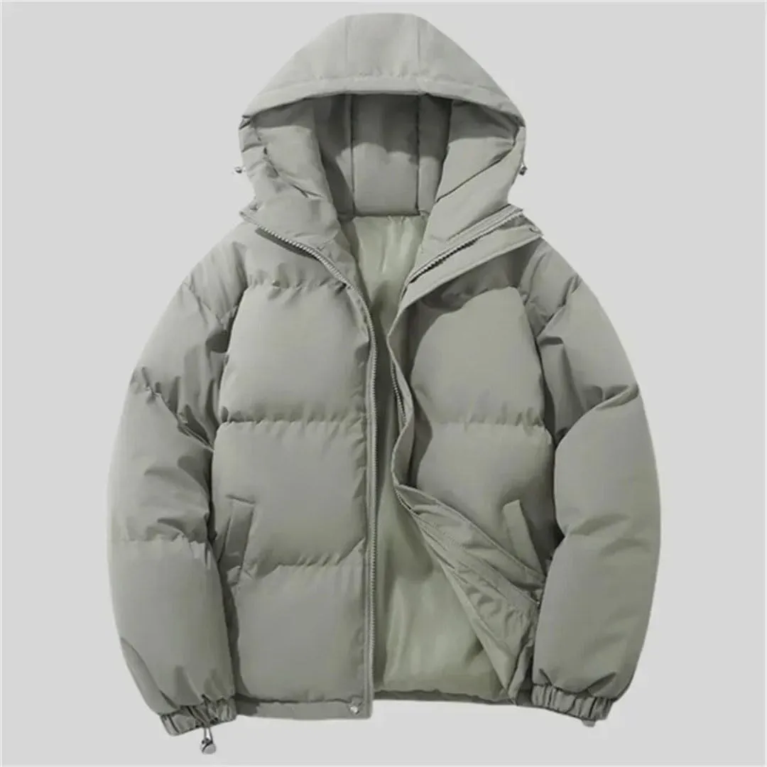 Men's Winter Fleece Parkas Hooded Zipper Jackets Thick Warm Casual Jackets Coats