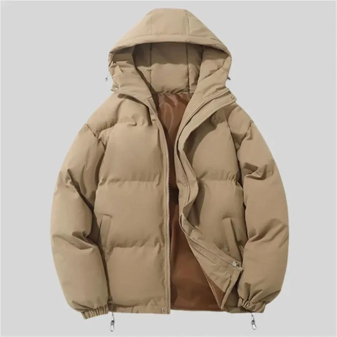 Men's Winter Fleece Parkas Hooded Zipper Jackets Thick Warm Casual Jackets Coats
