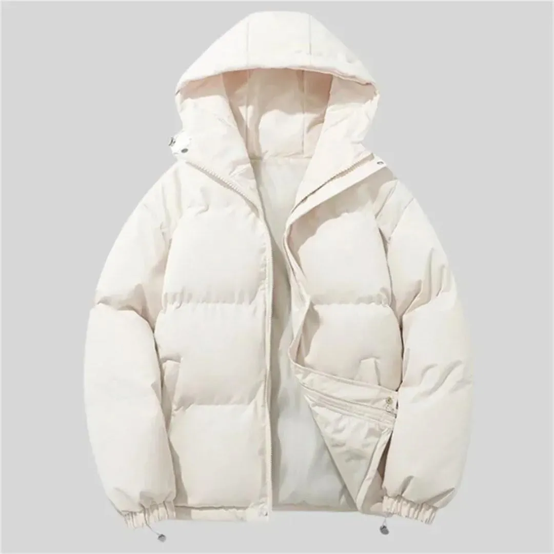 Men's Winter Fleece Parkas Hooded Zipper Jackets Thick Warm Casual Jackets Coats