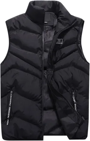 Men's Winter Vests Outerwear Puffer Vest Casual Warm Zipper Sleeveless Vest Jacket Coat Outwear Tops Vest, XXL-5XL