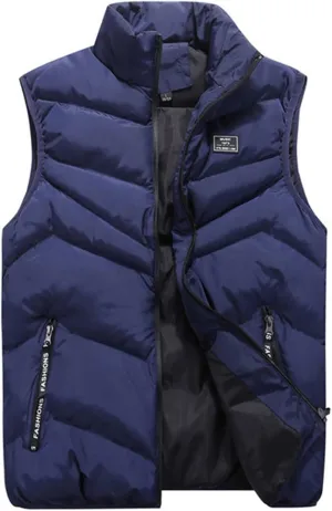 Men's Winter Vests Outerwear Puffer Vest Casual Warm Zipper Sleeveless Vest Jacket Coat Outwear Tops Vest, XXL-5XL