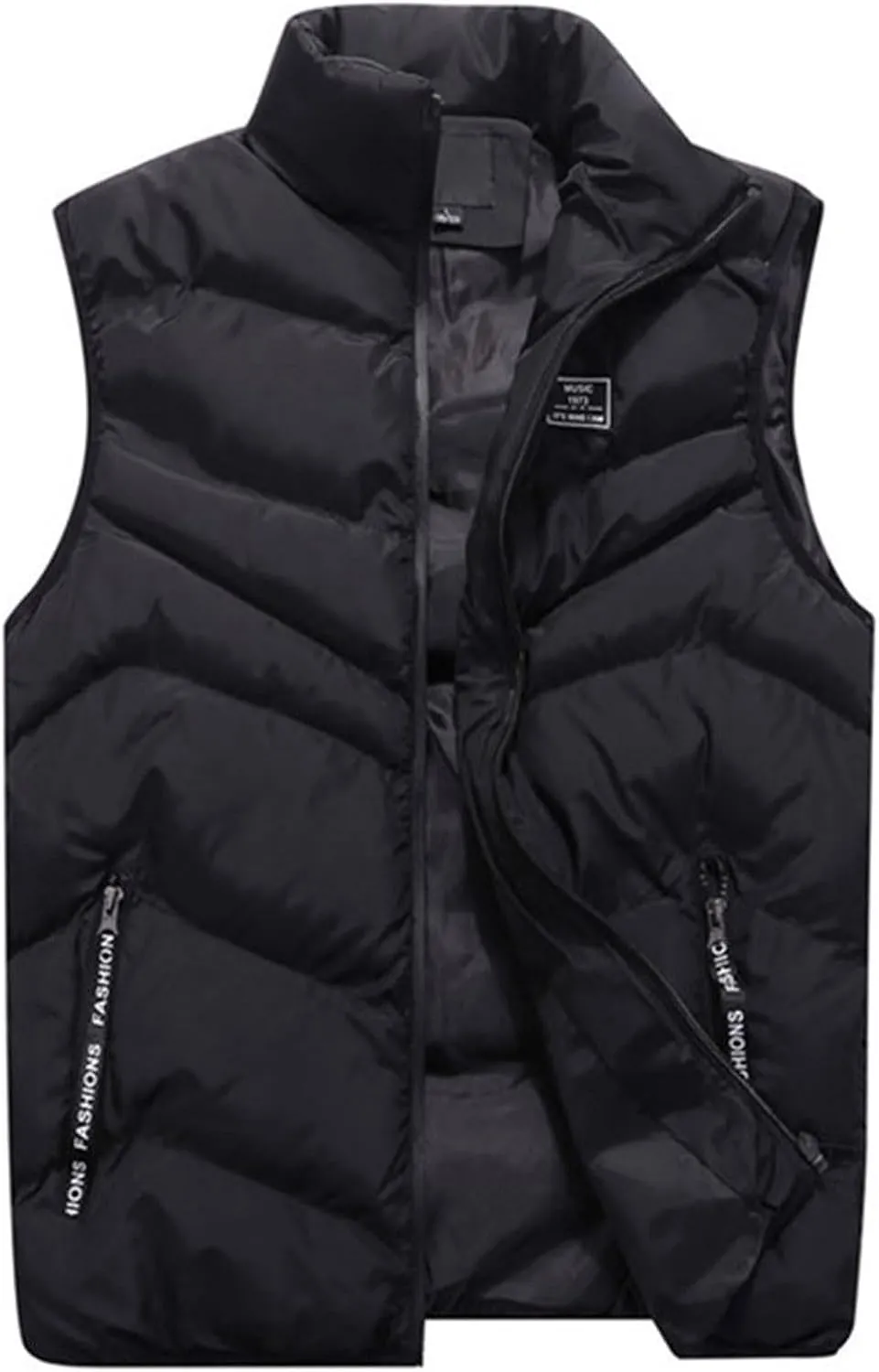 Men's Winter Vests Outerwear Puffer Vest Casual Warm Zipper Sleeveless Vest Jacket Coat Outwear Tops Vest, XXL-5XL