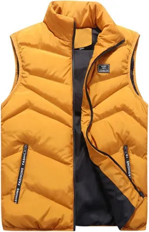 Men's Winter Vests Outerwear Puffer Vest Casual Warm Zipper Sleeveless Vest Jacket Coat Outwear Tops Vest, XXL-5XL