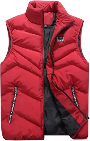 Men's Winter Vests Outerwear Puffer Vest Casual Warm Zipper Sleeveless Vest Jacket Coat Outwear Tops Vest, XXL-5XL