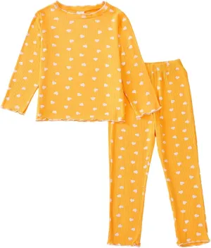 Mikrdoo Toddler Girls' Pajamas girl Sleepwear Rayon Derived from Bamboo Little Girl Pjs 2 Piece