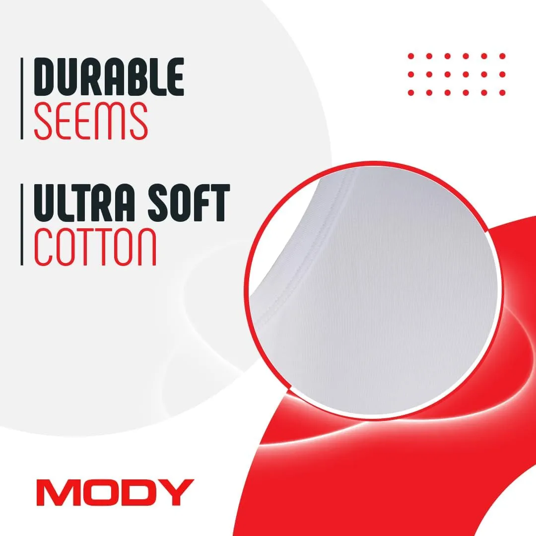 Mody Men's Undershirts 3-Pack, T-Shirts for Men, V-Neck Undershirt, Cotton Mens Undershirts, Short Sleeve Men Tank Tops
