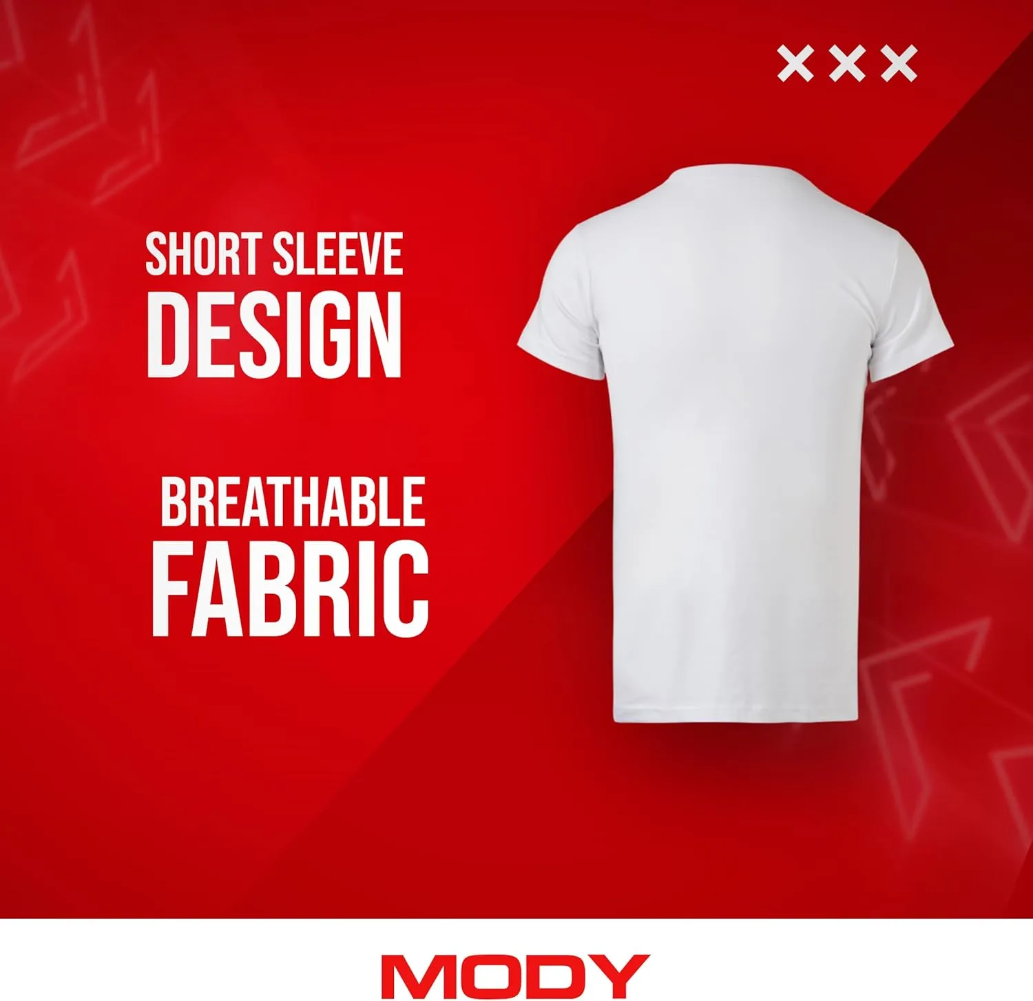 Mody Men's Undershirts 3-Pack, T-Shirts for Men, V-Neck Undershirt, Cotton Mens Undershirts, Short Sleeve Men Tank Tops