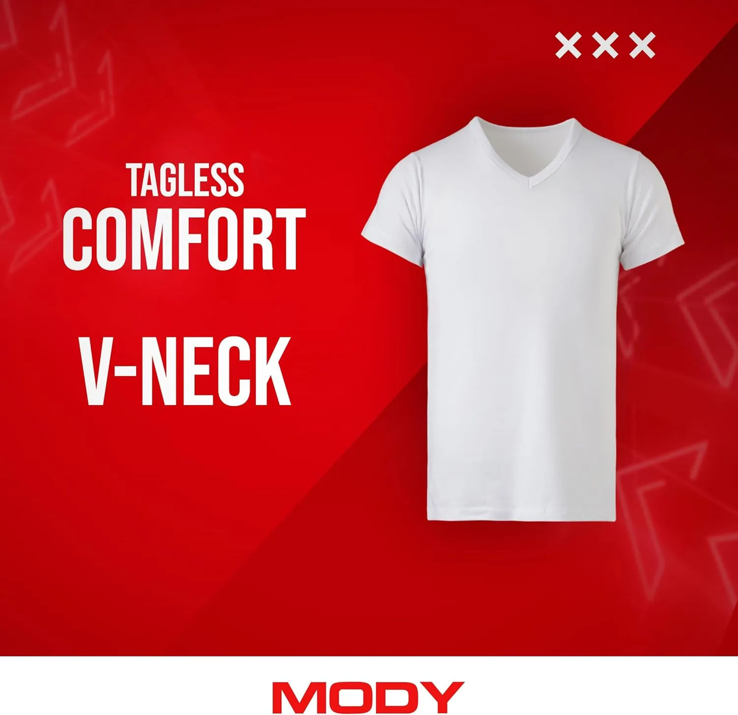 Mody Men's Undershirts 3-Pack, T-Shirts for Men, V-Neck Undershirt, Cotton Mens Undershirts, Short Sleeve Men Tank Tops