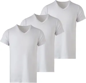 Mody Men's Undershirts 3-Pack, T-Shirts for Men, V-Neck Undershirt, Cotton Mens Undershirts, Short Sleeve Men Tank Tops