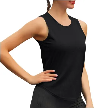 Moisture Wicking Workout Tank Tops for Women Quick-Dry Sleeveless Tees Loose Fit Yoga Shirts Athletic Clothing
