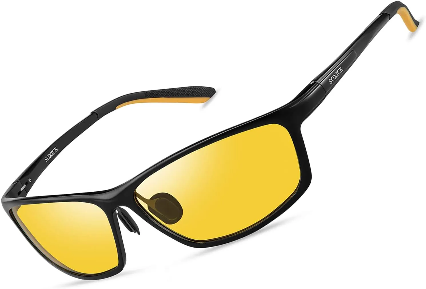Night Driving Glasses Men, Night Vision Glass for Driving Women Anti-glare Polarized Yellow Tinted