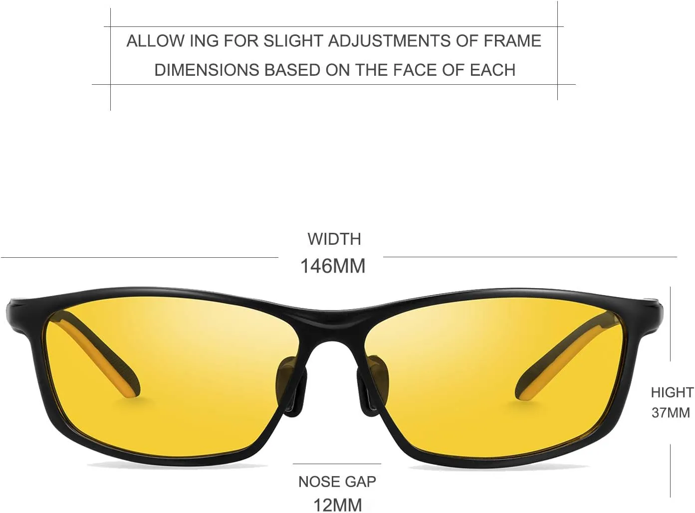 Night Driving Glasses Men, Night Vision Glass for Driving Women Anti-glare Polarized Yellow Tinted