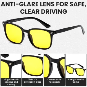 Night Vision Glasses Night Driving Glasses for Men Women Reduce Glare Enhance Vision