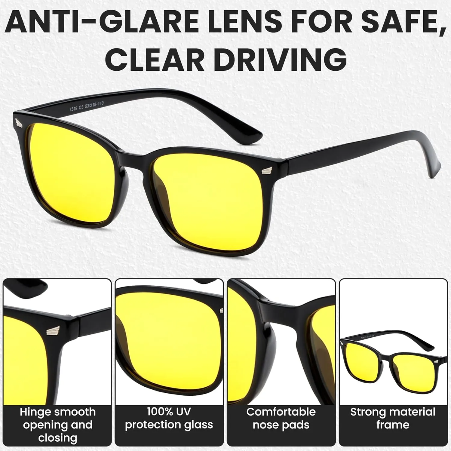 Night Vision Glasses Night Driving Glasses for Men Women Reduce Glare Enhance Vision