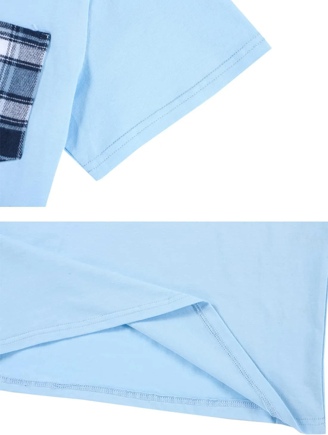 OMYbaby Big Boys Pajamas Set Loose Summer Short Cotton Sleepwear Teens PJS 13-18Years