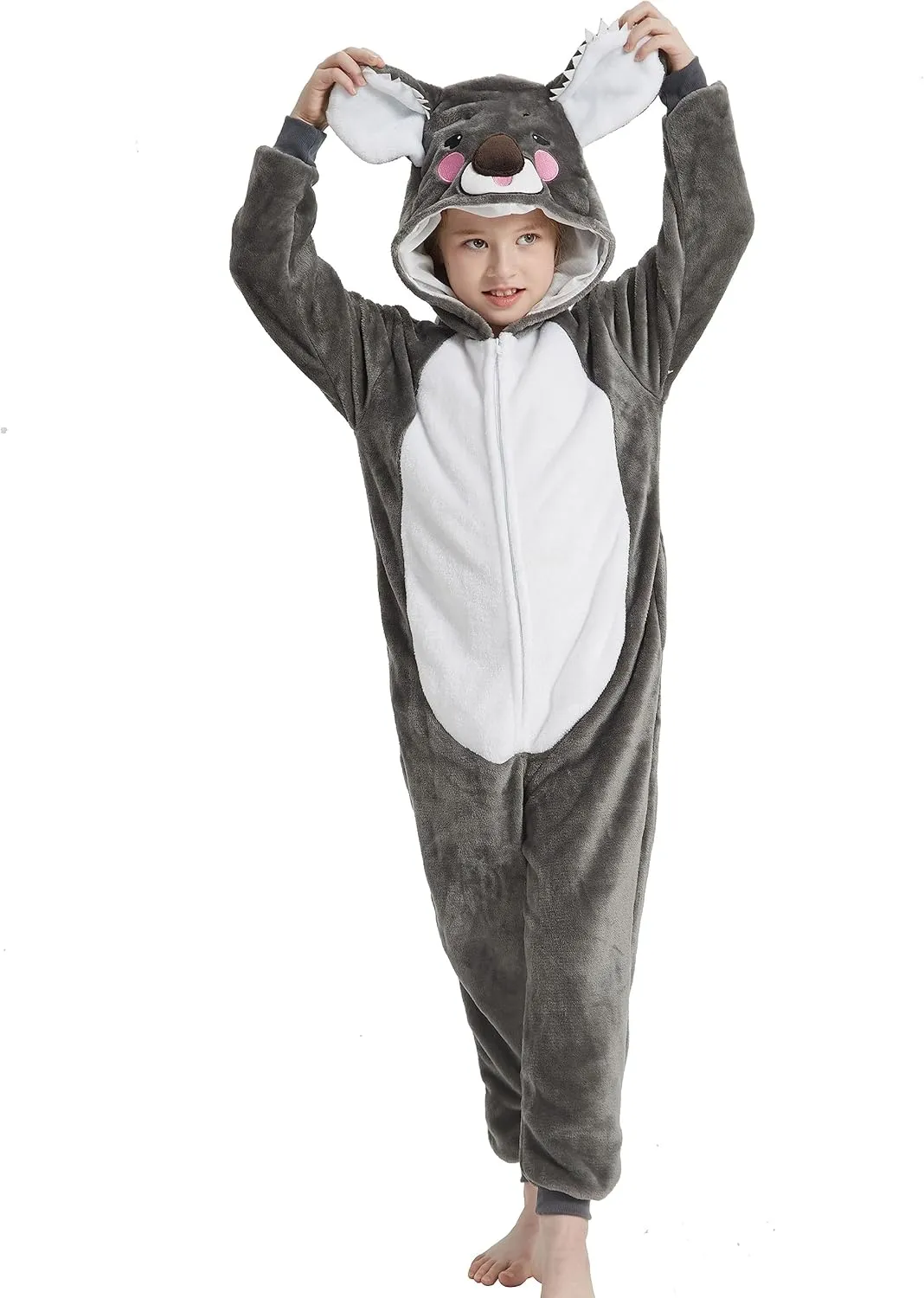 Onesie Kids Plush Animal Costume One Piece Pajamas Girls Boys Teen Halloween Cosplay Sleepwear
