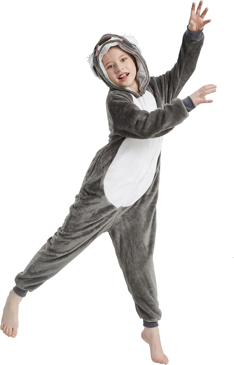 Onesie Kids Plush Animal Costume One Piece Pajamas Girls Boys Teen Halloween Cosplay Sleepwear