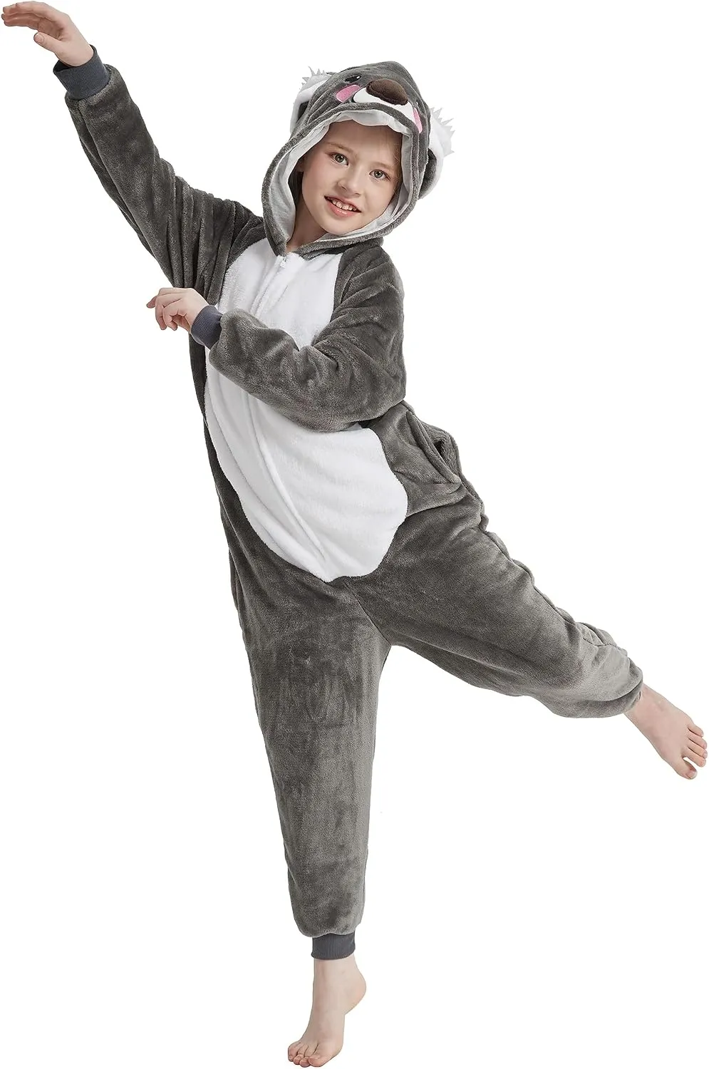 Onesie Kids Plush Animal Costume One Piece Pajamas Girls Boys Teen Halloween Cosplay Sleepwear