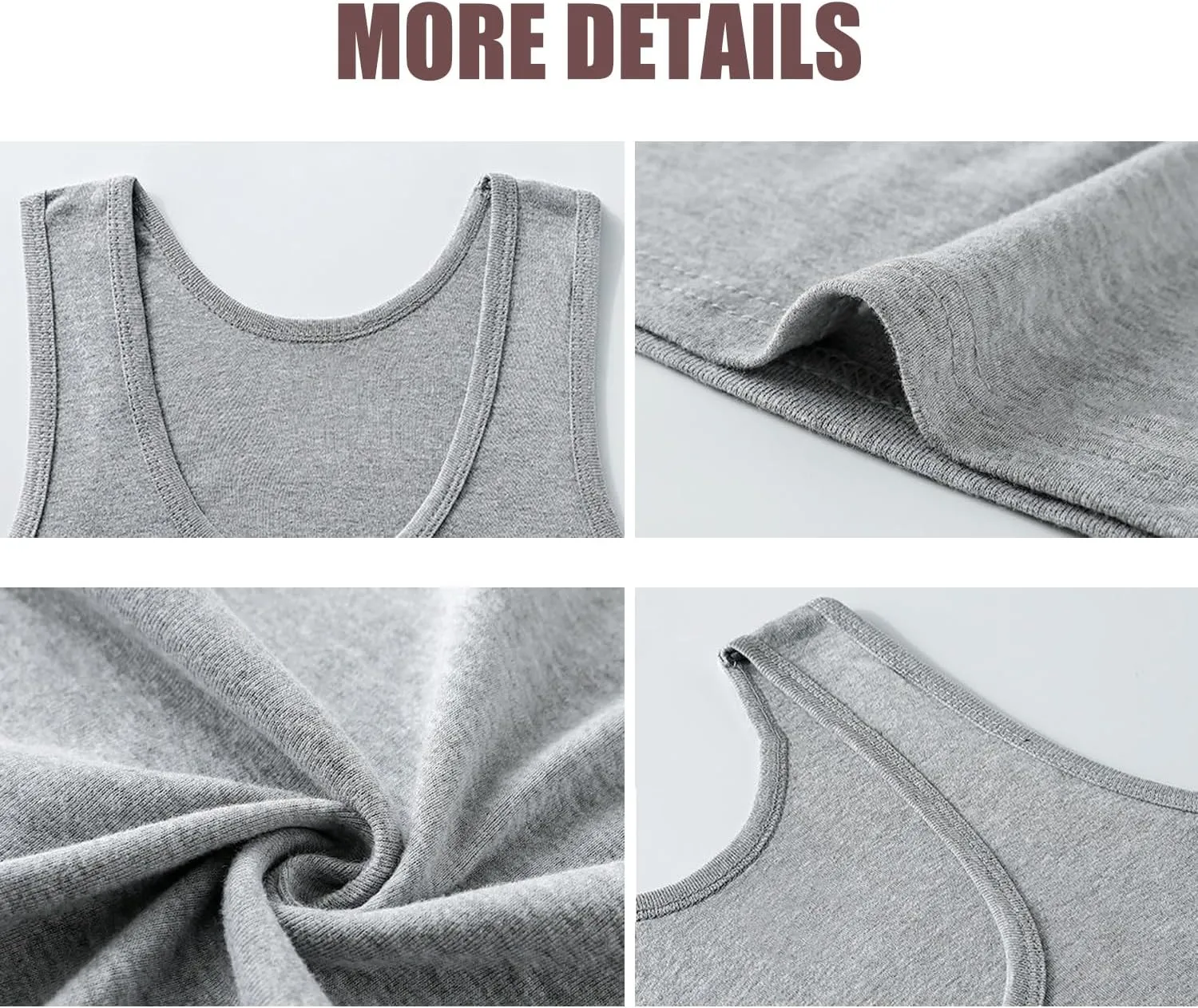 Ouruikia Men's 100% Cotton Tank Top Undershirts Ultra Soft A-Shirts Undershirts Breathable Sleeveless T Shirts