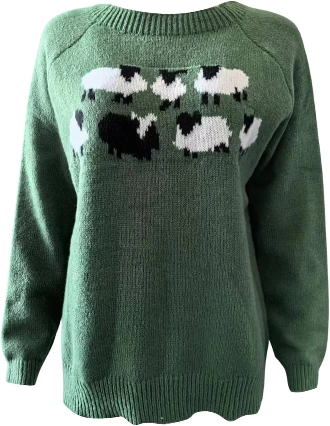 Oversized Sweaters for Women Round Neck Jacquard Long Sleeve Comfort Casual Loose Pullover Knitted Warm Tops