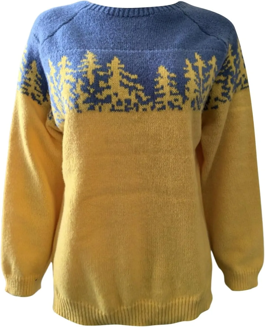 Oversized Sweaters for Women Round Neck Jacquard Long Sleeve Comfort Casual Loose Pullover Knitted Warm Tops