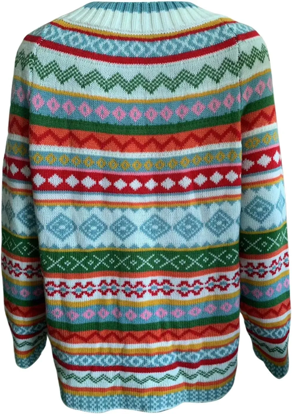 Oversized Sweaters for Women Round Neck Jacquard Long Sleeve Comfort Casual Loose Pullover Knitted Warm Tops