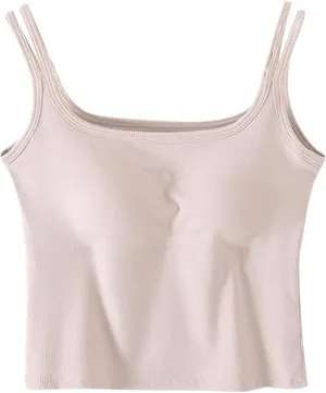 Padded Tank Tops for Women Pure Classic Fit Smooth Soft High Stretch Basic Tanks Casual Trendy Undershirts