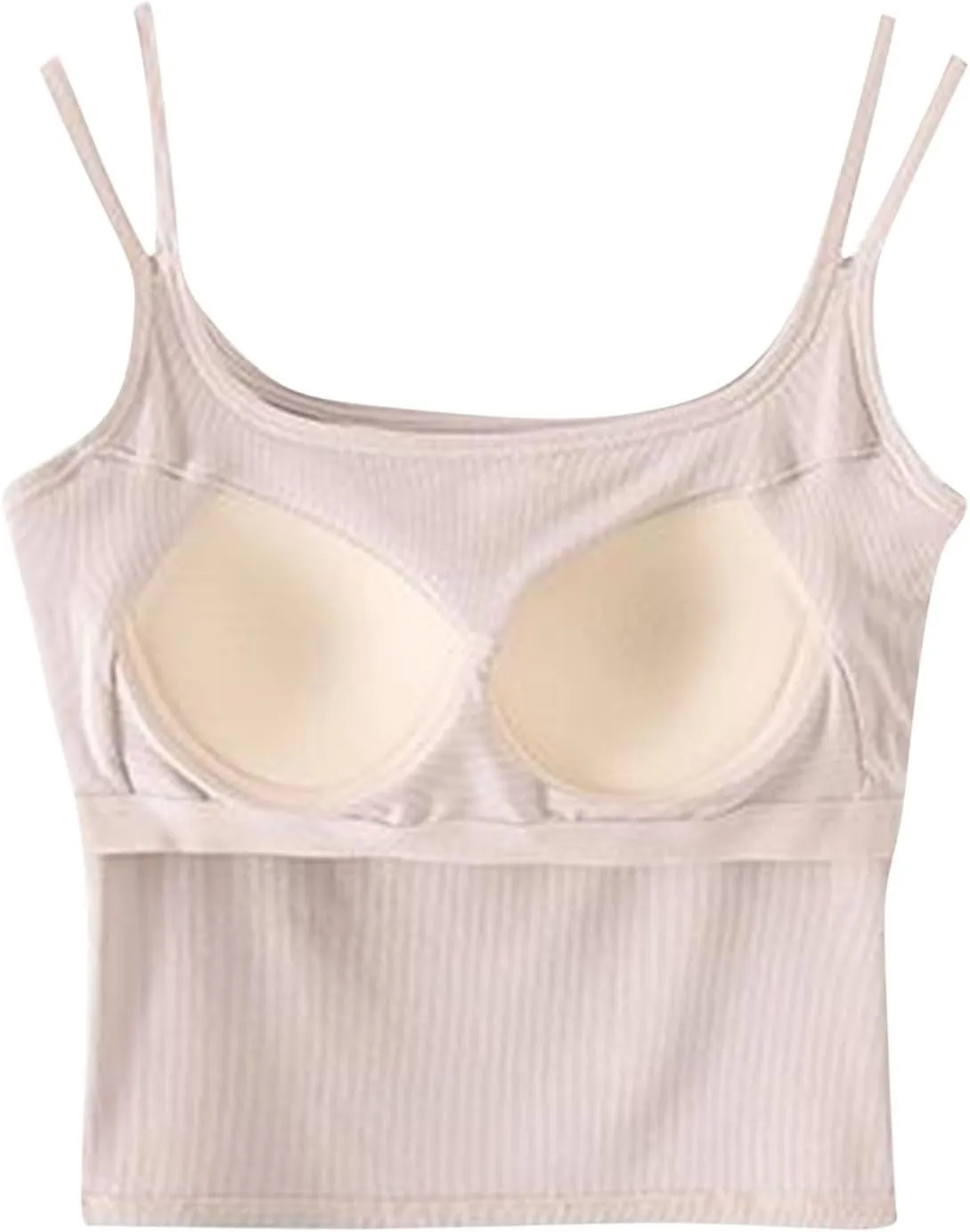 Padded Tank Tops for Women Pure Classic Fit Smooth Soft High Stretch Basic Tanks Casual Trendy Undershirts