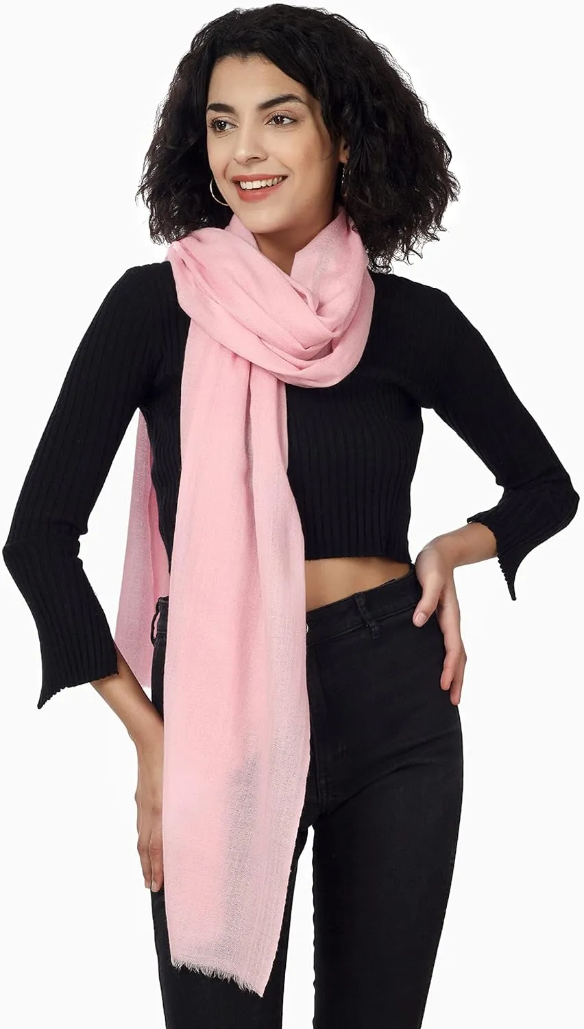 PASHWRAP Ultra-Thin Merino Wool Scarf Soft & Warm Kashmiri Cashmere Wrap for Women, Valentine's Gift Pack of 1
