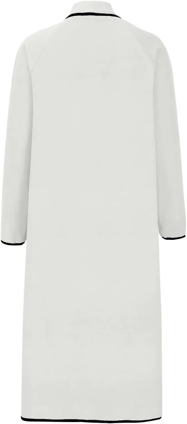 Pea Coats for Women Cashmere Wool Blend Warm Winter Coats Notch Lapel Open Front Trench Coats Overcoat