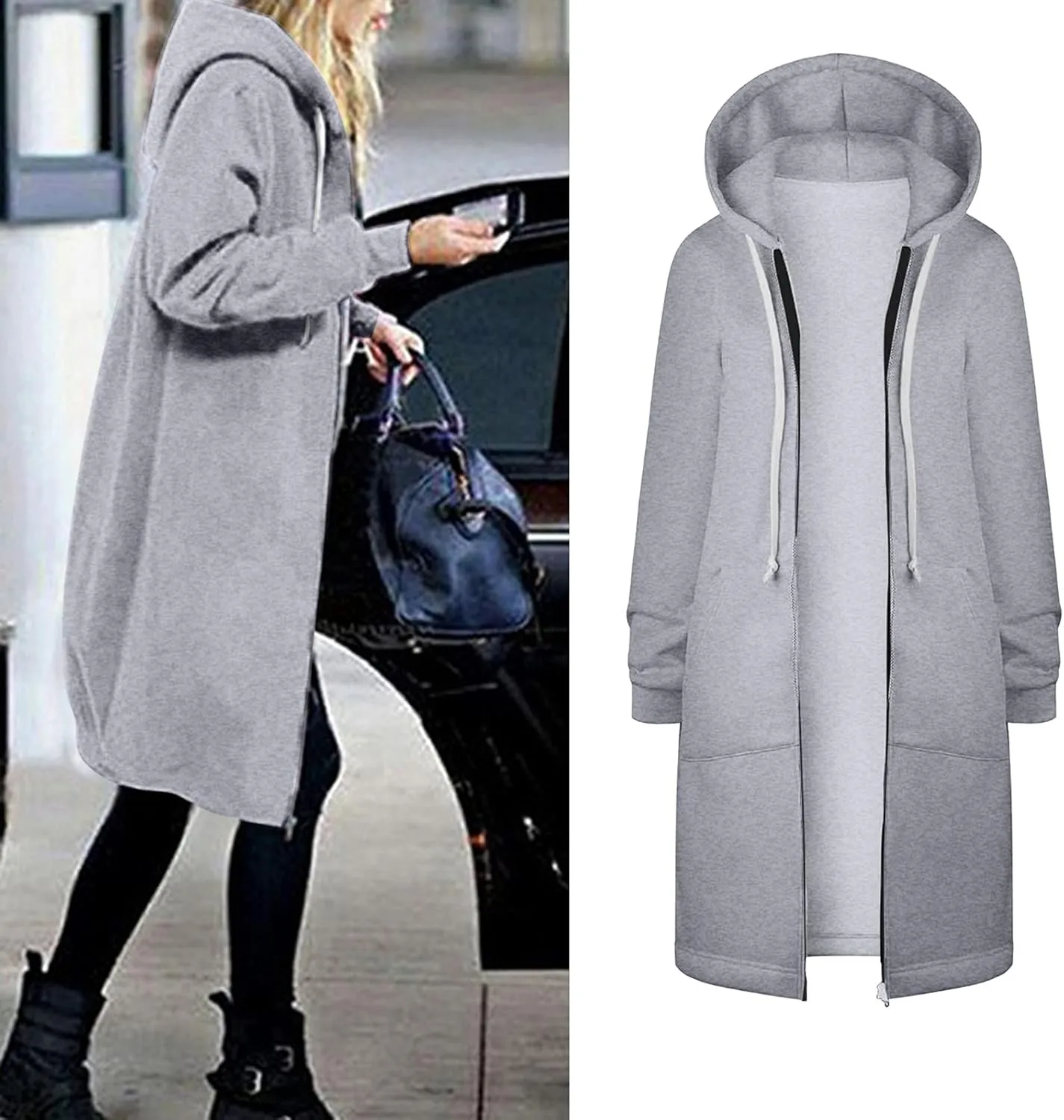 QWENTMTNTY Fuzzy Winter Jackets for Women Sherpa Coats Fashion Casual Jackets Fuzzy Jackets Hoodie Fleece Lined Jacket Women