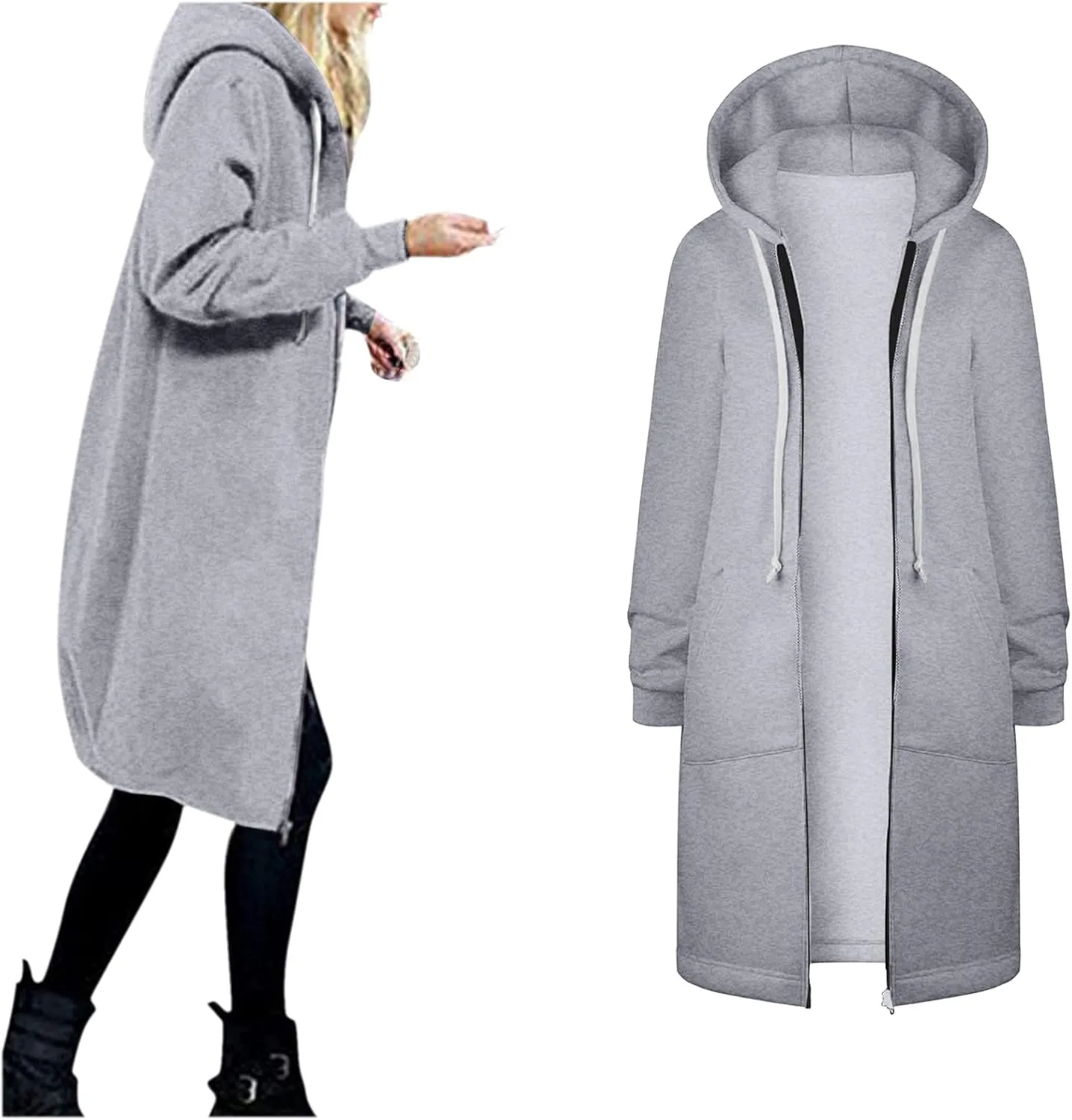QWENTMTNTY Fuzzy Winter Jackets for Women Sherpa Coats Fashion Casual Jackets Fuzzy Jackets Hoodie Fleece Lined Jacket Women
