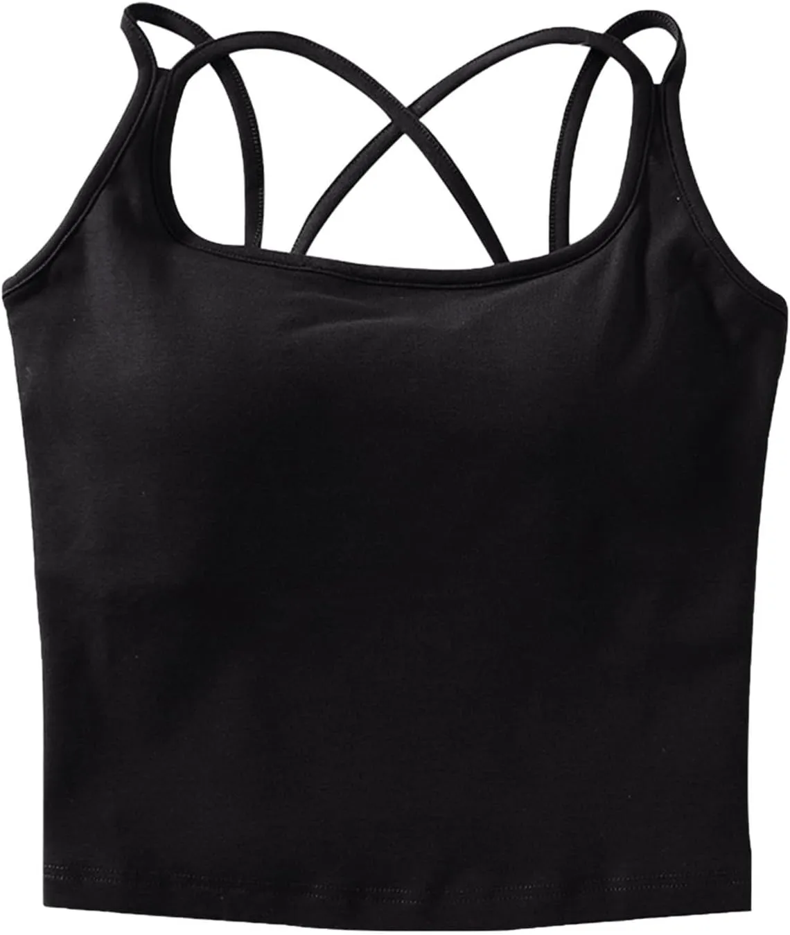 Racerback Tank Top for Women Shelf Bra Yoga Tops Summer Cami Shirt Basic Athletic Camisole with Built in Bras