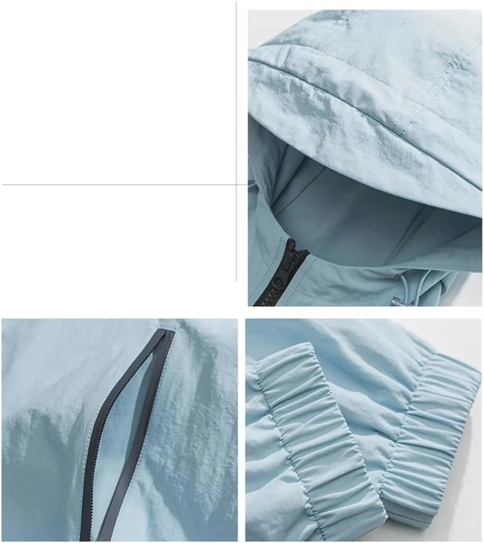 Rfmfkkg Men Solid Color Casual Hooded Jackets Zipper Pocket Windbreaker Streetwear Warm Outerwear