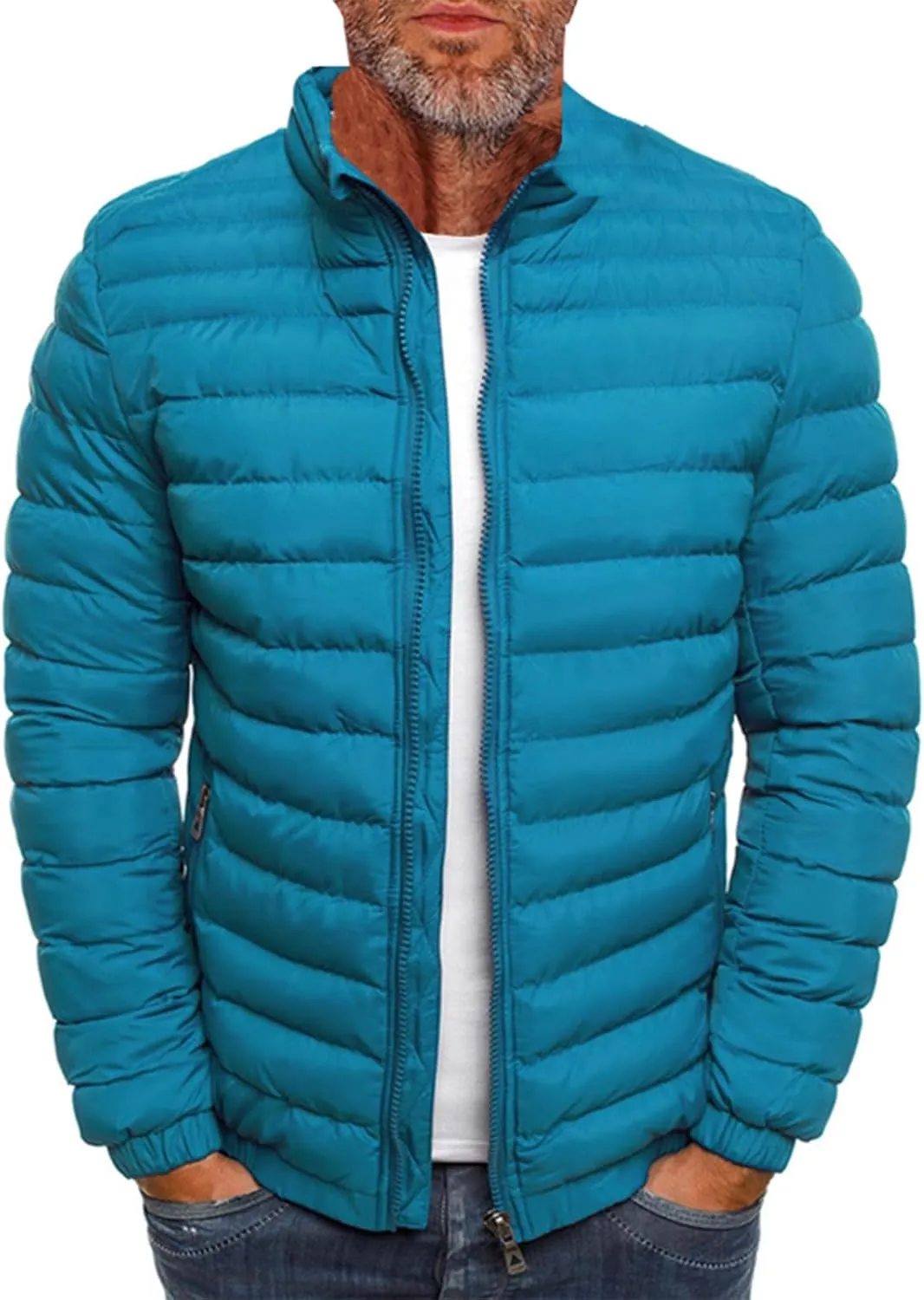 RTRDE Men's Winter Jackets Casual Windproof Down Jackets Zip Up Windbreaker Warm Padded Coats Jackets, M-2XL