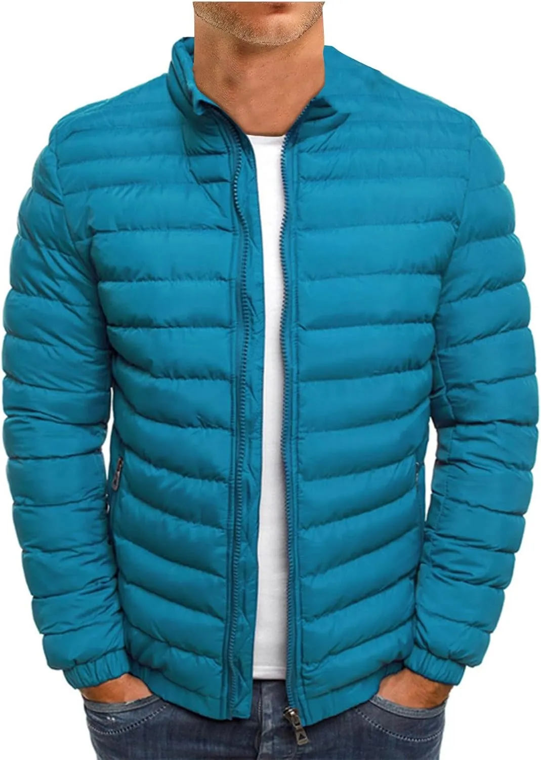 RTRDE Men's Winter Jackets Casual Windproof Down Jackets Zip Up Windbreaker Warm Padded Coats Jackets, M-2XL