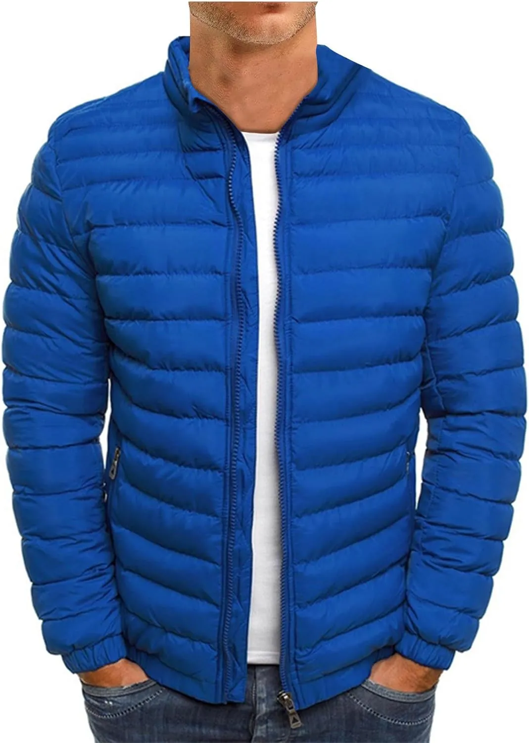 RTRDE Men's Winter Jackets Casual Windproof Down Jackets Zip Up Windbreaker Warm Padded Coats Jackets, M-2XL